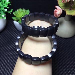 Braccialetto con Anello Singolo in <span class=keywords><strong>Pietra</strong></span> di <span class=keywords><strong>Shungite</strong></span> 10*14mm, Cristallo Naturale Curativo per Feng Shui - Product Image 1