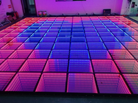 Plancher de danse interactif 3D portable pour mariage, scène DJ, éclairé par LED magnétique