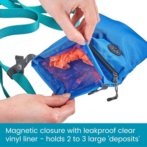 Porte-sacs à déjections canines pour sacs usagés avec distributeur de sacs à excréments, blocage des odeurs, doublure étanche, bande réfléchissante pour la promenade des chiens, la randonnée - Product Image 5