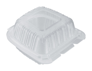 Tiya clair lèvre clair carré articulé récipient alimentaire jetable à emporter emballage alimentaire PP micro-ondes conteneur - Product Image 1