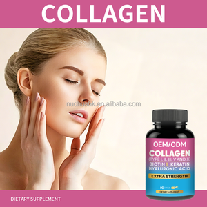 Capsules de collagène OEM ODM de types I, II, III, V, X avec biotine, kératine, acide hyaluronique, extra forte, 90 capsules, complément alimentaire - Product Image 4