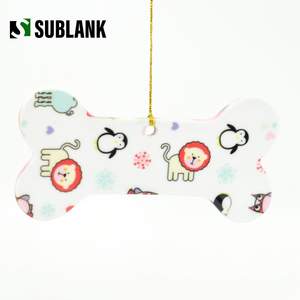 कस्टम बनाने की क्रिया के लिए गहने रिक्त सजावट लटकन फांसी क्रिसमस चीनी मिट्टी कुत्ते हड्डी आकार आभूषण - Product Image 1