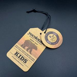 Tùy chỉnh kraft giấy treo <span class=keywords><strong>tag</strong></span> thiết kế logo có thể tái chế chất liệu quần áo túi giày và mũ treo thẻ - Product Image 1