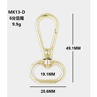 2026 2025 Meilleures ventes Mousquetons pivotants à déclenchement rapide en alliage de zinc sans nickel pour étiquettes métalliques logo et sangles de ceinture Haute qualité OEM/ODM