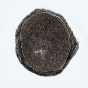 Sistema capilar con base de encaje suizo, tupé para hombres, 100% cabello humano virgen, cabello indio, base de encaje. - Product Image 2