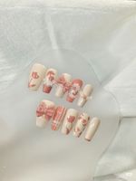 Vente chaude personnalisé princesse belle faux ongles décorer fleur et arc enfants presse sur les ongles