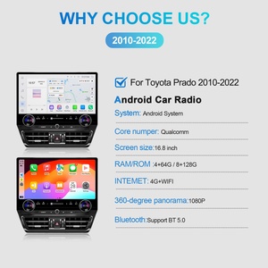 NaviHua 16.8" IPS Large <b>Screen</b> Multimedia Android Car Radio Auto Head Unit <b>Monitor</b> Carplay Navigation for Toyota Prado 2010 2022 - Product Image 6