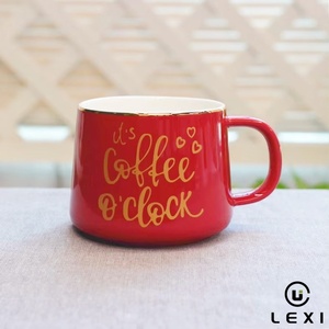 Set di Tazze in Ceramica Personalizzate Colore Pastello con Bordo Dorato 350ml, Lavabili in Lavastoviglie e Microonde, Moderne con Citazioni sul Caffè, Stoviglie da Cucina, Regalo di Compleanno - Product Image 3