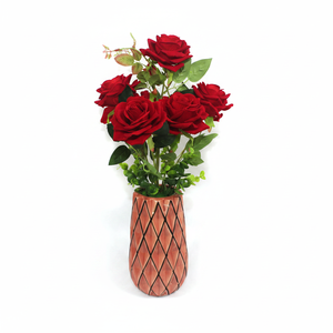 19.5 \ "SIMULATION artificielle ROSE PLANTES EN POT pour la décoration de la maison et du jardin pour la table et les petits espaces 12PCS/CS pour Thanksgiving - Product Image 2