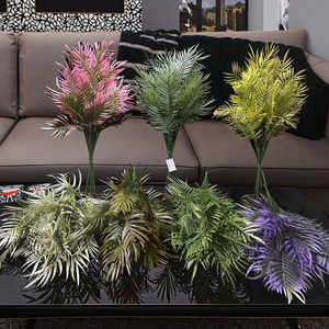 Haute qualité plusieurs fourchettes feuilles de palmier artificielles verdure plantes tropicales et de la jungle fleurs artificielles décoration de mariage - Product Image 4