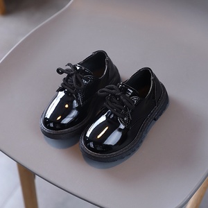 Scarpe in pelle sintetica per ragazzi primavera e autunno nuovo stile Britain All-match nero alla moda per bambini - Product Image 3