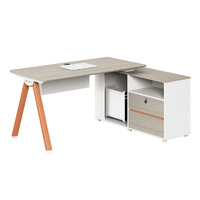 Poste de travail de bureau en îlot, bureau informatique moderne avec cloison de séparation pour employé, ensemble de mobilier de luxe en bois en forme de L, vente en gros
