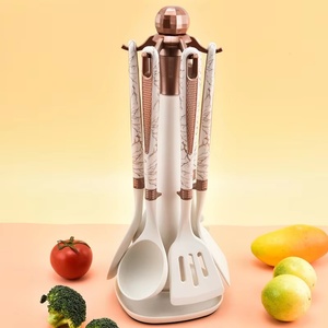 Hot Selling Kitchen Accessories Set Cooking Tools Kitchen Utensil Set Kitchenware Set with Storage Rack - Product Image 1