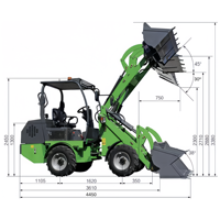 Trattore Compatto Multifunzione per Agricoltura e Silvicoltura, Mini Escavatore, Skid Steer, Dumper, Caricatore Frontale, Piccolo Caricatore Elettrico di Produzione Cinese