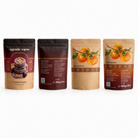 Sachet d'emballage personnalisé pour kakis séchés 300g, en papier kraft de qualité alimentaire, pochette verticale pour snacks, vente en gros B2B, usine OEM