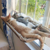 Hamac pour chat avec cadre d'aspiration amovible, lit lavable pour animaux de compagnie pour chats, chiens, cintre de fenêtre, sac de couchage confortable, fournitures pour chat