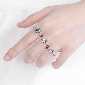 White Gold Plated 5mm Moissanite <b>Ring</b> Jewelry 925 Sterling Silver Women Engagement Wedding <b>Band</b> Promise <b>Rings</b> for Lady - Product Image 2