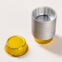 Moule à gâteau de 260 ml, petit format, jetable, en aluminium, avec couvercle en PP, pour mini-gâteaux, cupcakes et desserts