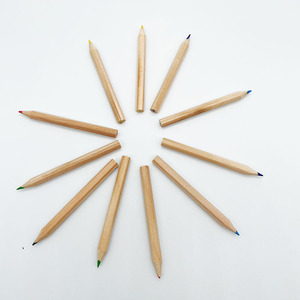 Boîte à crayons personnalisée avec logo, nouvelle couleur bleue, mini crayons de couleur pour dessin, 3,5 pouces, 6 <span class=keywords><strong>couleurs</strong></span>, crayons en bois pré-affûtés, impression numérique - Product Image 4