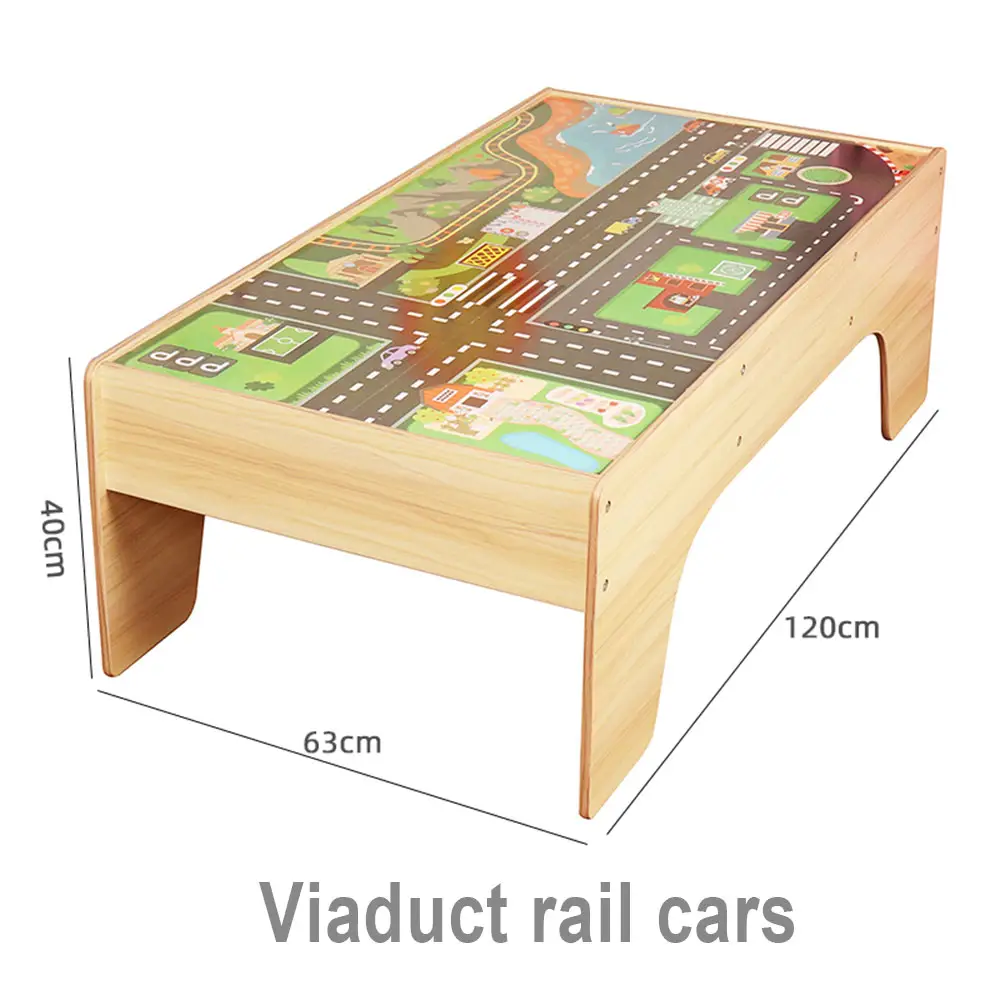 Wholesale Custom High Quality Wooden Train Tracks Table Steam New Design Boys Girls Self Assemble Educational Toys manufacturer