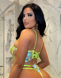 Luxus Dessous Sexy Blumen stickerei Set Frau 2 Stück Bügel BH Riemen Exotische Intime Neon grüne Unterwäsche - Product Image 4