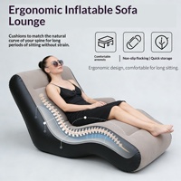 Canapé-lit gonflable moderne et minimaliste en forme de S, pliable, double usage, matelas épaissi en PVC, paresseux, 5-en-1, portable