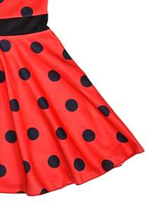 Set 8 Pezzi Costume Coccinella Rosso e Nero con Fascia per Capelli, Bacchetta Magica, Guanti, Orecchini e Maschera per Occhi per Feste <span class=keywords><strong>di</strong></span> Compleanno - Product Image 3