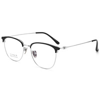 Nouvelles Lunettes Demi-Cerclées Ultra-Légères AC Style Punk 50028M Montures de Myopie Élégantes et Raffinées pour Hommes Optique Danyang