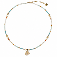 Collier chaîne de clavicule en perles d'eau douce de tungstène bleu de style chinois, style médiéval pour femmes, accessoires de bijoux