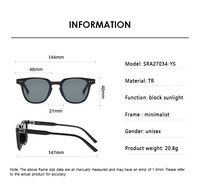 Vente en gros de nouvelles lunettes de soleil polarisées INS Fashion, petites lunettes détachables anti-ultraviolet à monture noire, teinte bleue, résistantes aux UV