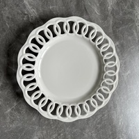 Nieuwe geëmbosseerde keramische holle bord presentatie fruit cake dessert westers servies magnetronbestendig directe verkoop fabrikant huis