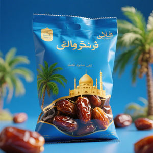 उच्च बाधा फ्लैट शैली सूखे तारीख पाउच कस्टम मुद्रित एल्यूमीनियम पन्नी पैकेजिंग बैग गर्मी सील के साथ - Product Image 1