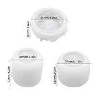 DM1257 Moule en Silicone Résine pour Pot de Bougie en Forme de Fleur, Boîte de Rangement en Gypse, Moules pour Pot de Fleurs en Ciment Plâtre Béton avec Couvercle