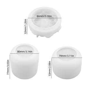 แม่พิมพ์เรซิ่นซิลิโคนรูปทรงดอกไม้ DM1257 สำหรับทำเทียน กล่องเก็บของปูนปลาสเตอร์ แม่พิมพ์กระถางดอกไม้ปูนซีเมนต์พร้อมฝาปิด - Product Image 6