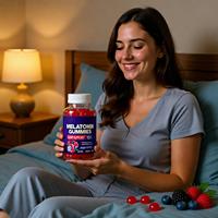 Gummies pour le sommeil des adultes avec mélatonine 1 mg, bonbons gélifiés sans gélatine, 60 unités, relaxation douce avant le coucher, soutien naturel pour une routine de sommeil