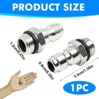Ensemble d'adaptateurs à connexion rapide 14mm 1/4 pour nettoyeurs haute pression Raccords de tuyau d'arrosage en acier inoxydable Outil de nettoyage de voiture Lance en mousse