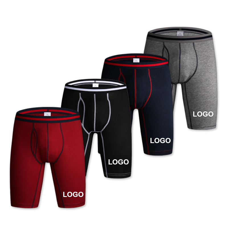 Мужское трикотажное дышащее однотонное нижнее белье из органического хлопка, боксеры, трусы