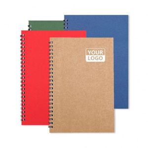 Eco-friendly Spiral Bound A5 <b>Notebook</b> Custom Personalized Print Options Print Brown Kraft Paper Hardcover Pen <b>Diary</b> - Product Image 1