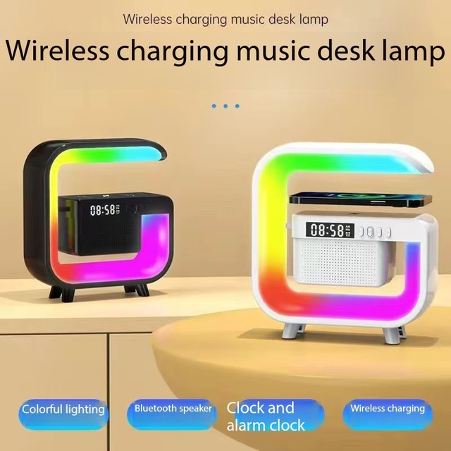 Wholesale Mini Multifunctional Wireless Charging RGB LED Smart for 5W Audio Speaker with Alarm Clock Atmosphere