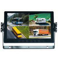 Moniteur de voiture ZYX 9 pouces 4 canaux avec DVR, système de caméra de recul AHD 4 caméras pour camion, bus, fourgonnette, écran partagé 4 voies