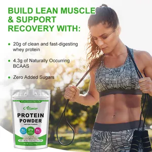 Etiqueta privada 200g vegan pó de proteína para crescimento muscular, suporte recuperação muscular e resistência em pó de proteína