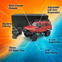 Voiture télécommandée RC Rock Crawler SUV 4x4 tout-terrain avec pneu de secours et phares antibrouillard, homologuée EN71 CE