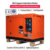 Generator Diesel 8 Titik 5 kW Berpendingin Udara, Start Elektrik, Tegangan Terukur 110 hingga 415 Volt, Langsung dari Pabrik, untuk Vila dan Rumah