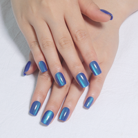 Faux ongles à presser en ABS de haute qualité, sur mesure, forme cercueil, effet œil de chat, pour salon de manucure