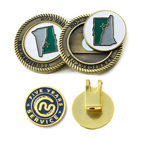Outil de réparation de Divot de Golf magnétique et marqueur de balle en alliage de Zinc, métal plaqué or argent noir, conception personnalisée du fabricant