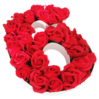 Boîte en papier rigide de luxe recyclable pour cupcakes floraux, bonbons d'anniversaire, cadeaux en forme de chiffres, avec pelliculage mat, gaufrage et logo personnalisé