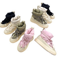 Bottes d'hiver pour femmes à plateforme haute en duvet de canard blanc, cordon de serrage, chaudes, imperméables, antidérapantes, bottes de créateur, chaussures de marque célèbre