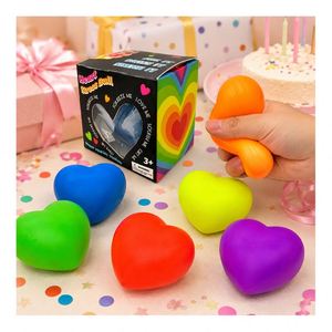 Custom Luminous <b>LED</b> Heart Cube Squeeze Toy Soft PU Rubber Squishy Stress <b>Ball</b> Sensory Fidget Ages 8-14 Gift Wholesale Set - Product Image 3