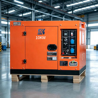 Meistverkaufter 10kW Einphasiger und Dreiphasiger Geräuscharmer Luftgekühlter Dieselgenerator mit Elektrostart für Häuser und Kleine Geschäfte