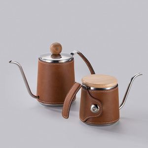 Funda de cuero para tetera de café por goteo, funda protectora de cuero PU anticalor para tetera de café, funda de cuero para tetera. - Product Image 2